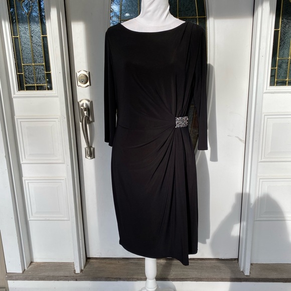 Evan Piccone Black Holiday Dress size 12 - Picture 2 of 10